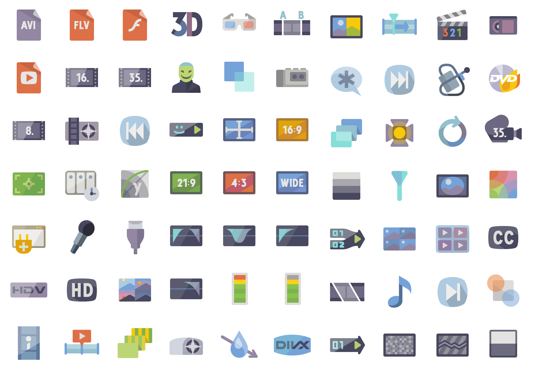 5k-video-production-flat-vector-icons