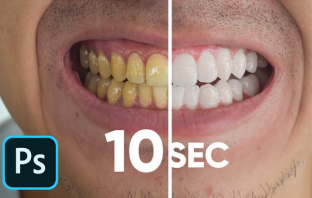 Простой лайфхак: как за 10 секунд отбелить зубы в Photoshop
