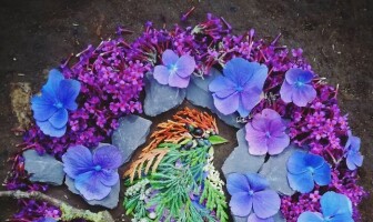 Художница использует листья и цветы для создания завораживающих портретов птиц