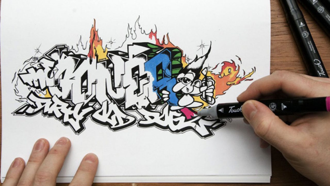 Граффити скетчи карандашом