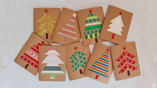 12 DIY идей для Рождественских открыток
