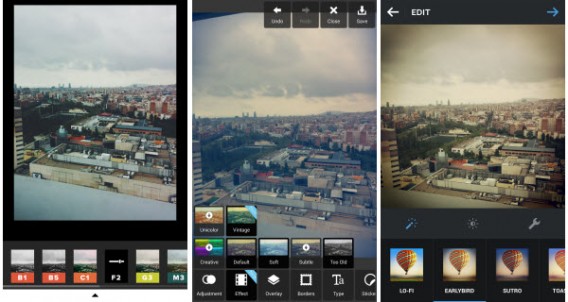 Filters VSCO Cam Instagram Pixlr Express